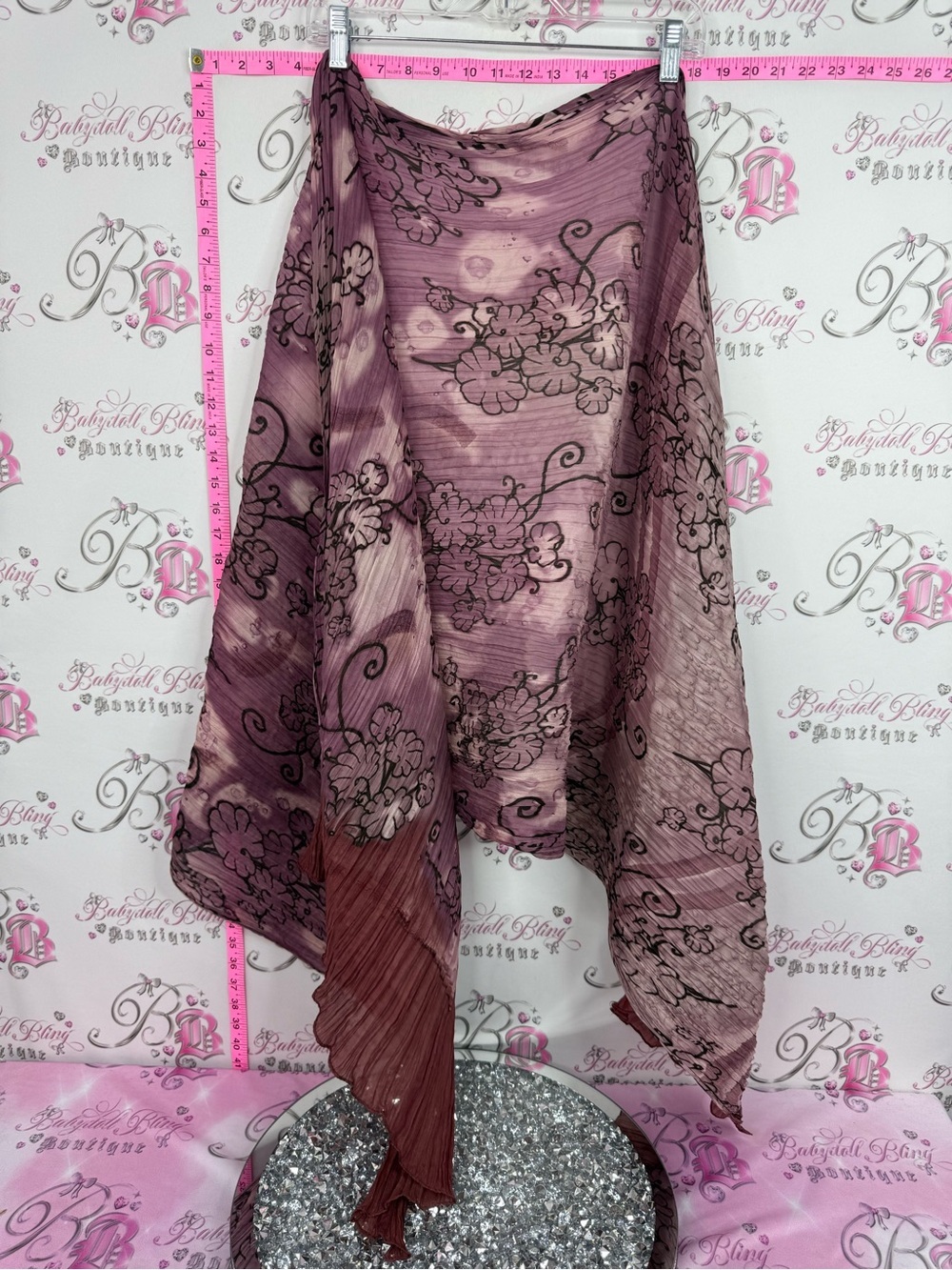 Scarf wrap or skirt ect Elegant Floral Print Lightweight Scarf in Mauve